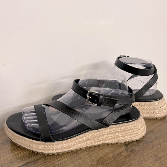 Zara Black Jute Espadrille Sandals, Women’s Size EU 40 - Picture 3 of 12